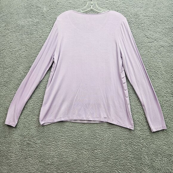 Dana Buchman womens Lavender Long Sleeve Pleated Top Size Large soft cozy casual - Picture 4 of 5